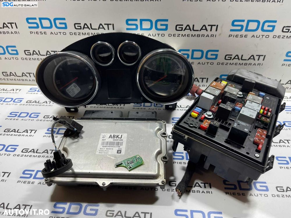 Kit Pornire ECU Calculator Motor Cip Cheie Imobilizator Ceas Bord Opel Astra J 1.7 CDTI 2009 - 2015 Cod 55591495 55579719 [2899] [2900] [2901] - 1
