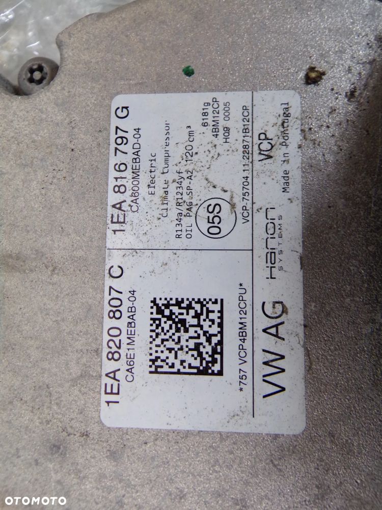 POMPA KOMPRESOR KLIMATYZACJI VOLKSWAGEN ID3 1EA820807C - 3