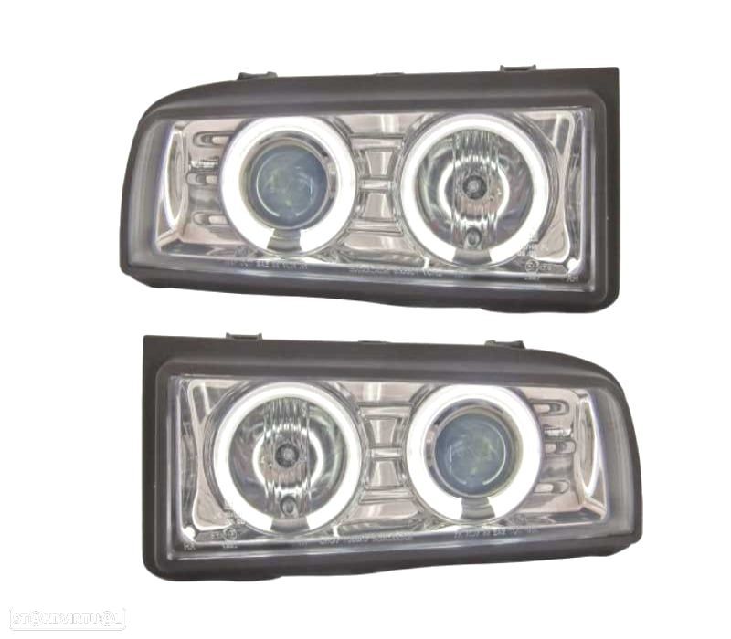 FARÓIS ANGEL EYES CCFL VOLKSWAGEN VW CORRADO 88-95 FUNDO CROMADO - 1