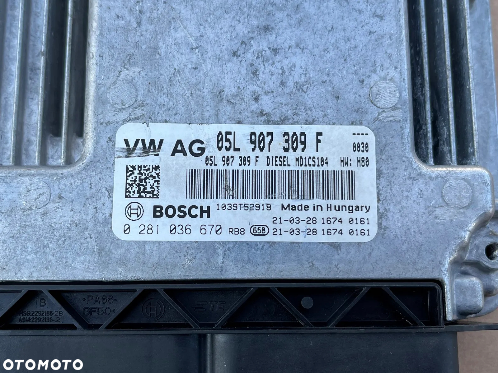 STEROWNIK MODUŁ KOMPUTER SILNIKA VW T6.1 CALIFORNIA CARAVELLE MULTIVAN TRANSPORTER 05L907309F 0281036670 - 2