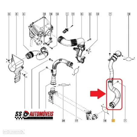 Tubo Intercooler Novo Renault Trafic III 3 1.6 Dci Opel Vivaro 144601915R - 4