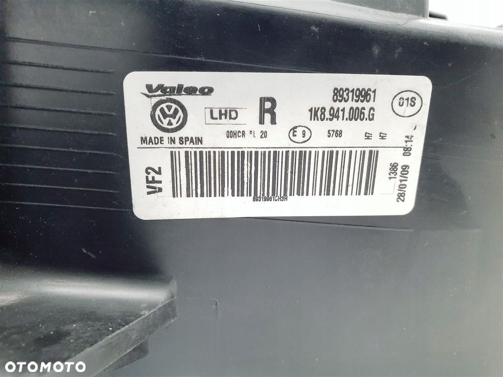 VW SCIROCCO 1K8 08-14r PRAWA LAMPA PRZÓD ORY EU - 8