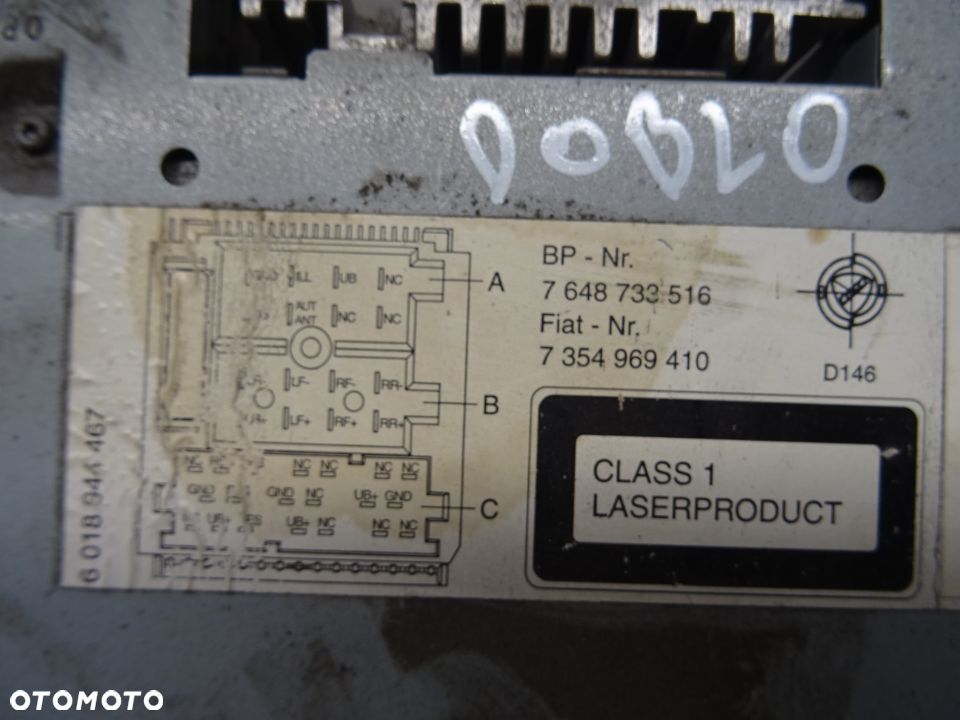 FIAT DOBLO 04-10 1.3JTD RADIO BLAUPUNKT 7354969410 - 2