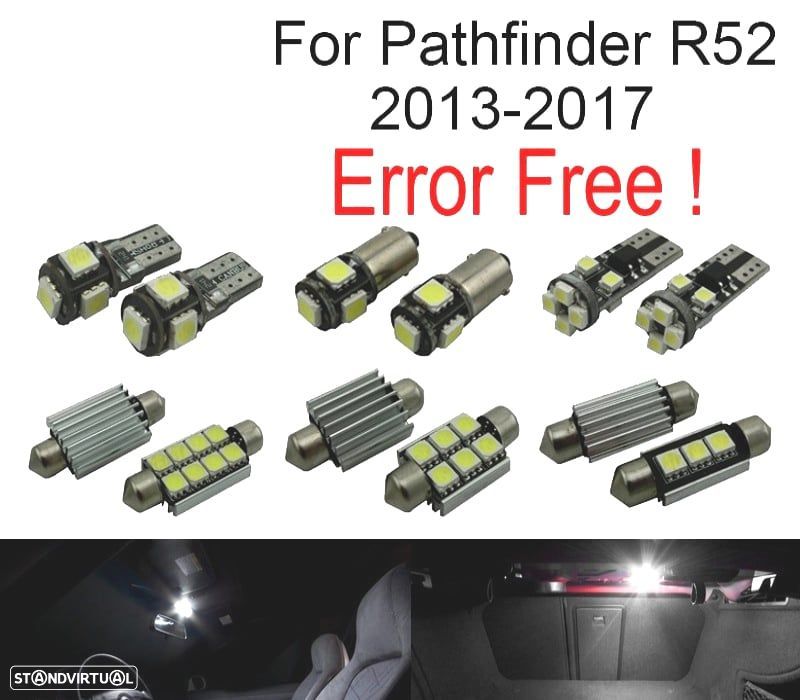 KIT COMPLETO 7 LAMPADAS LED INTERIOR PARA NISSAN PATHFINDER R52 13-17 - 1