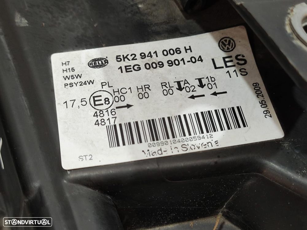 Oticas Farol Frente Frontal Direita Esquerda Original VW Volkswagen Golf 6 VI 5K 5K2941006 5K2941005 - 8