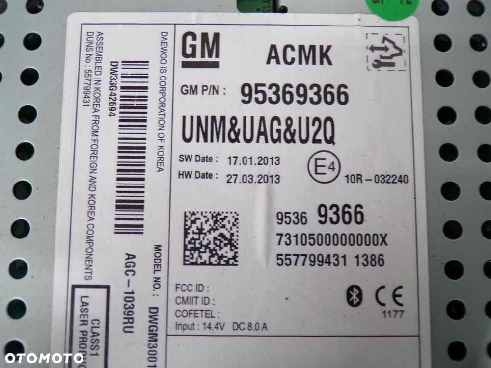 RADIO CD400 WYŚWIETLACZ OPEL MOKKA A 95369366 - 4