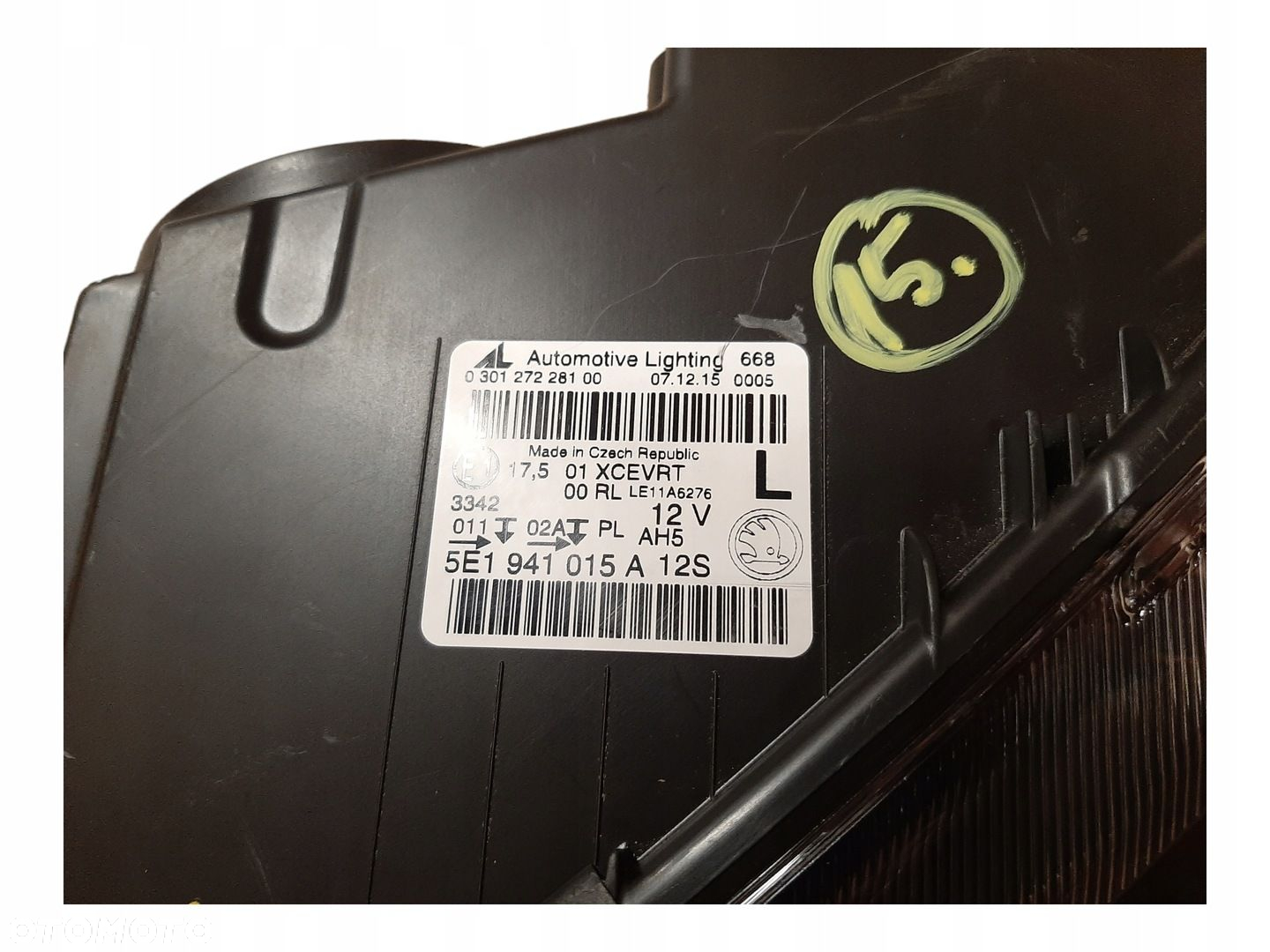 SKODA OCTAVIA 3 2014-2018 REFLEKTOR LAMPA LEWA XENON 5E1941015A - 6