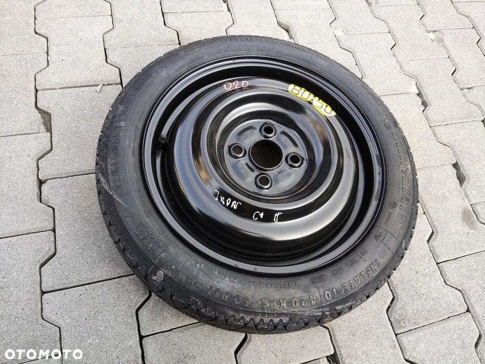 KOŁO DOJAZDOWE ZAPASOWE DOJAZDÓWKA 15 CITROEN C1 II 2014-2021 4X100 - 2