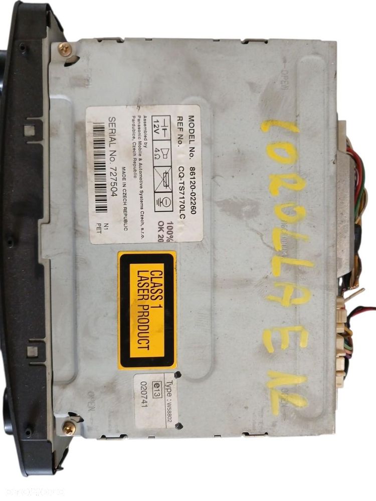 RADIO CD TOYOTA COROLLA E12 86120-02260 COROLLA E12 - 2
