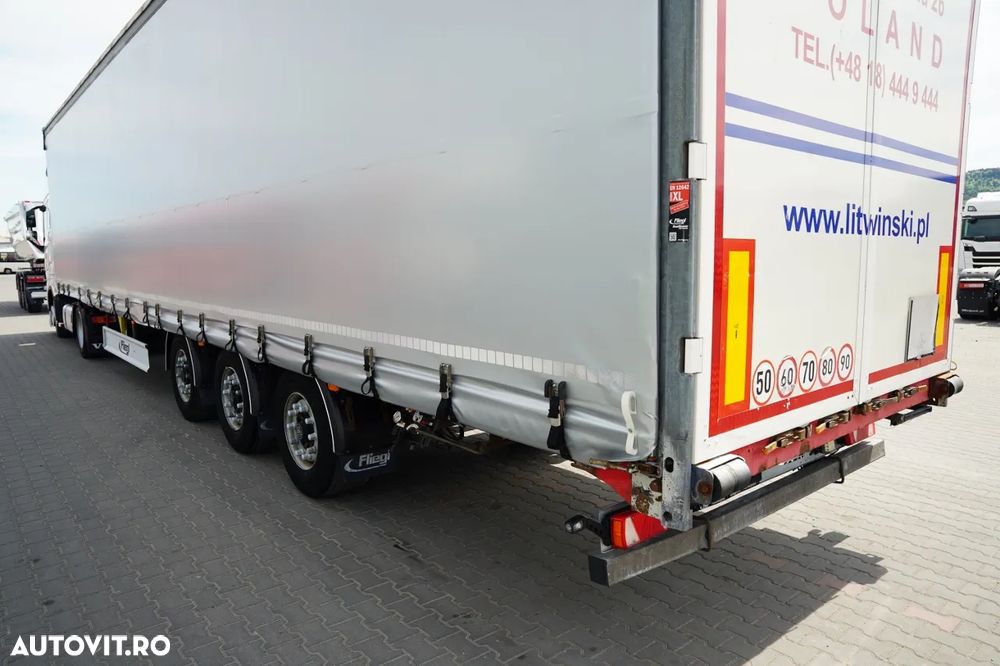 Volvo FH 460 / KIT / I-PARK COOL / MEGA / PLATFORMĂ JOSĂ / + FLIEGL / MEGA CORTINĂ / LOCĂ DIN OȚEL - 7 M / ACOPERIȘ RIDICAT / PLATFORMĂ JOSĂ - 13