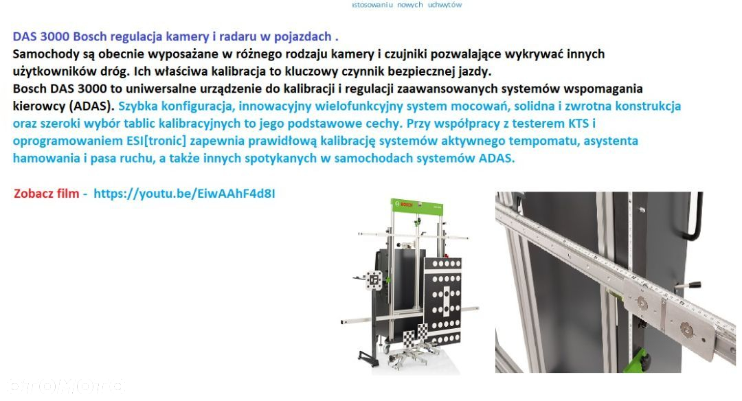DAS 3000 kalibracja kamer i radarów Akcja DAS 3000 – Starter Kit 1.1 - 5