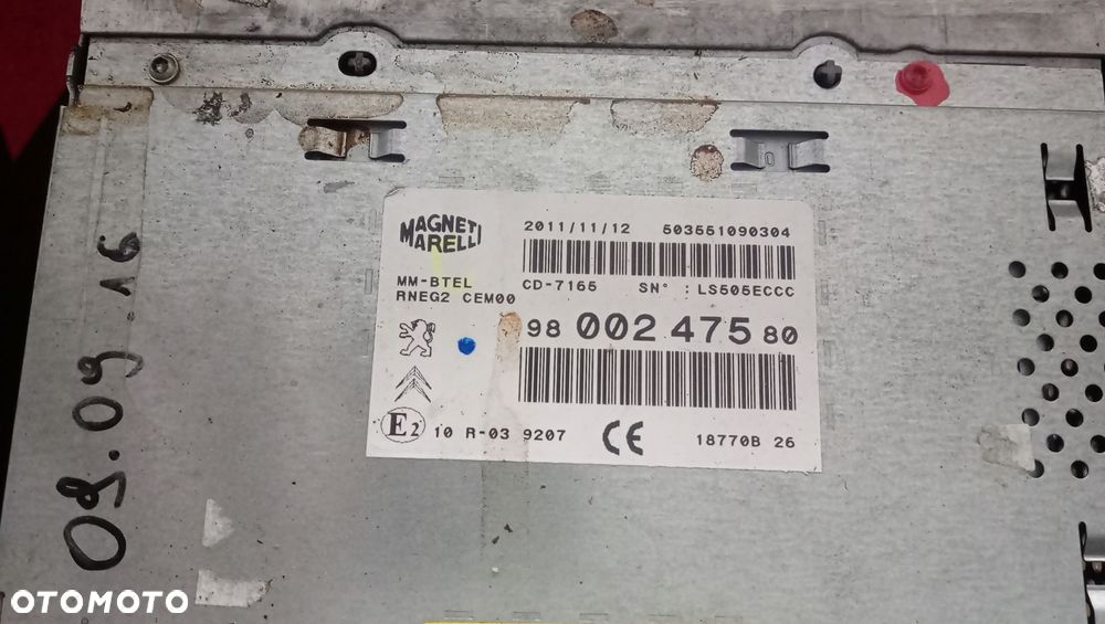 radio cd radiootwarzacz peugeot 508 9800247580 - 1