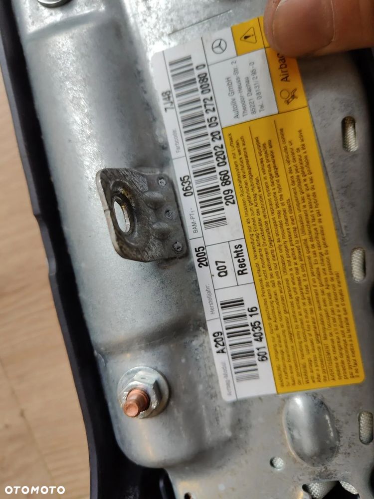 MERCEDES W209 CLK Lift CABRIO PODUSZKA AIRBAG FOTELA LEWA PRAWA SZARA - 11