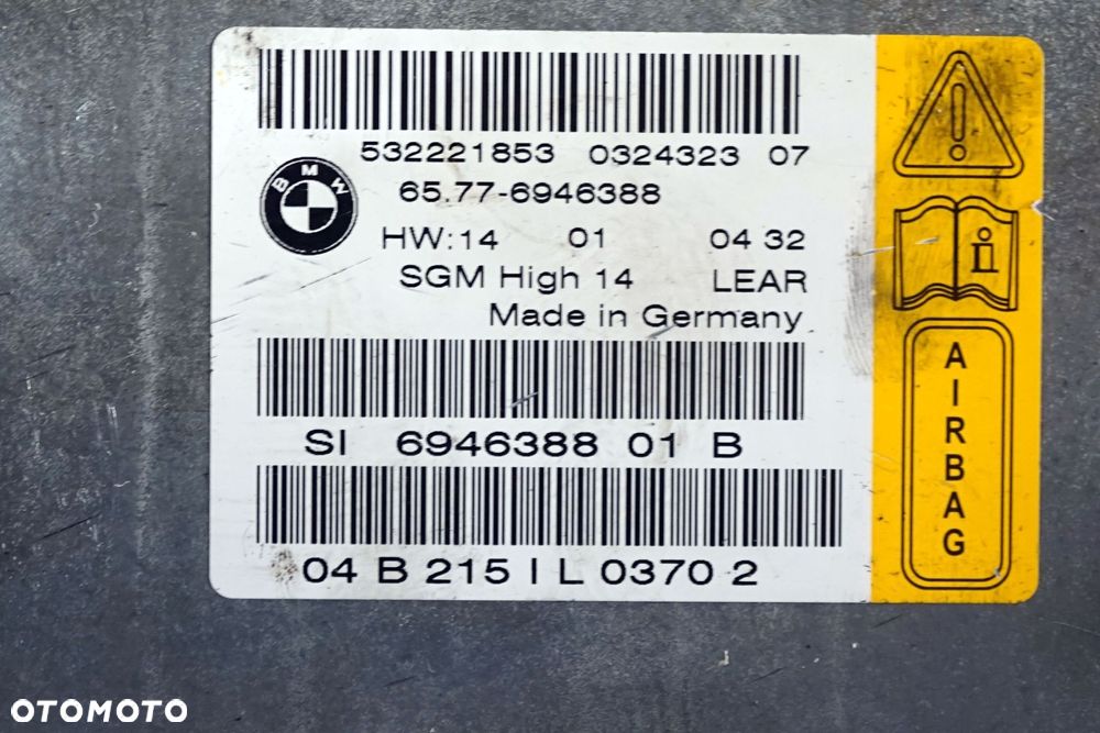 MODUŁ SENSOR PODUSZEK AIRBAG 5 E61 6946388 BMW 2003-2007 - 4