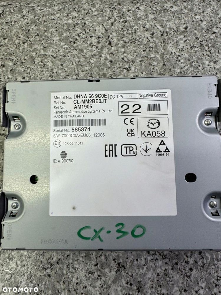 radio mazda cx30 cx-30 2019-2025 dhna 66 9c0e cl-mm2be0jt am1905 mazda 3 bp - 3