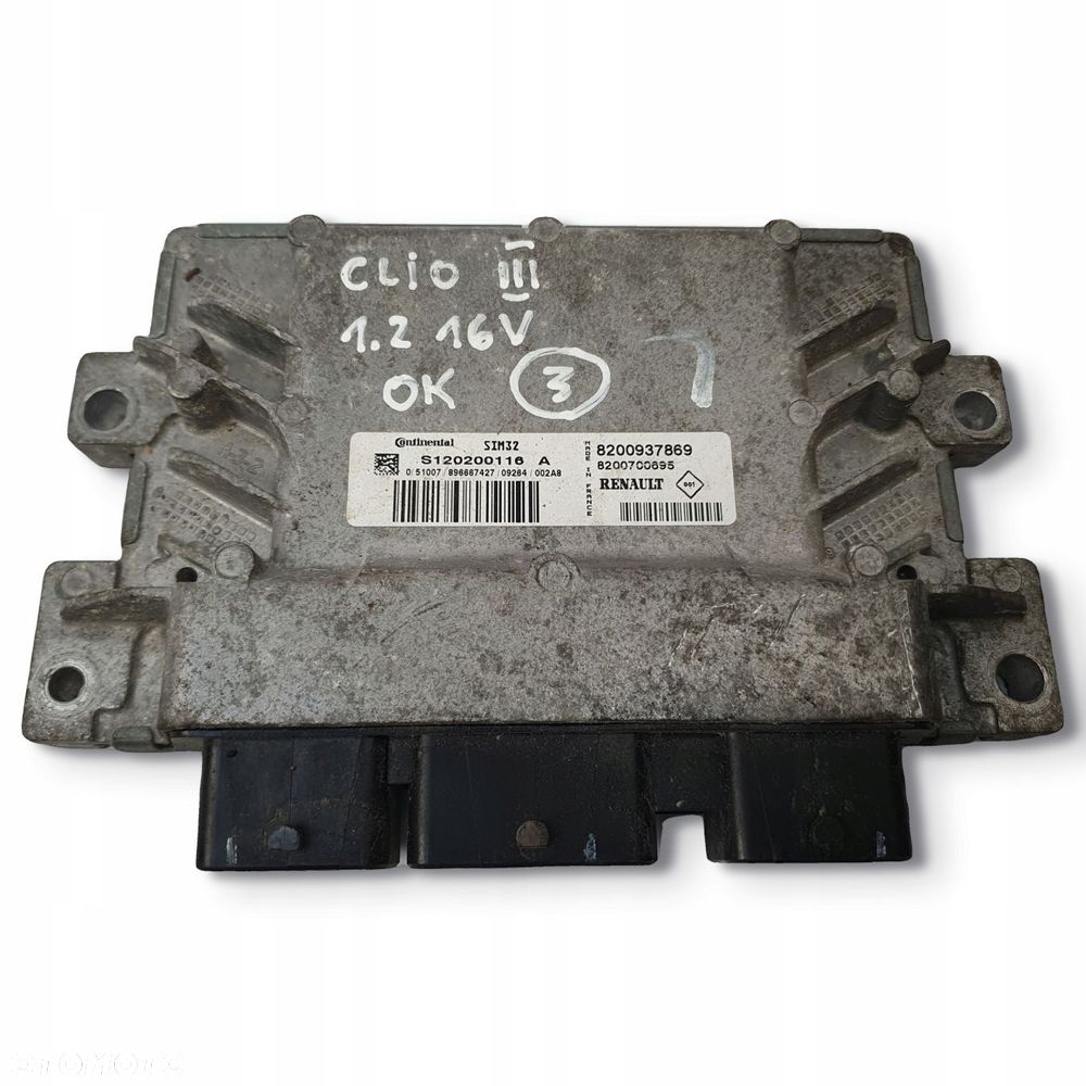 STEROWNIK SILNIKA Renault Clio III 1.2 16v Continental 8200937869 - 1
