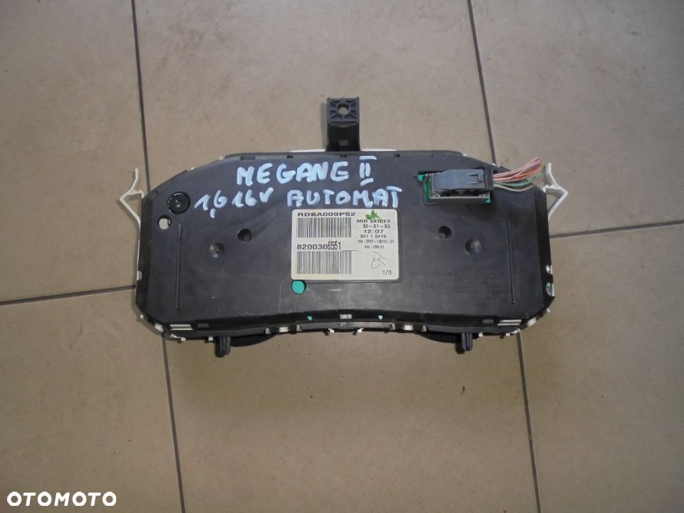 LICZNIK ZEGAR MEGANE II 1.6 16V AUTOMAT 8200306551 - 3