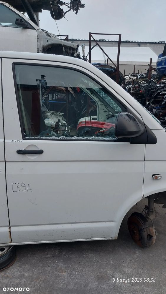 VW T5 lift drzwi przednie prawe białe kolor lakier kod LB9A - 1