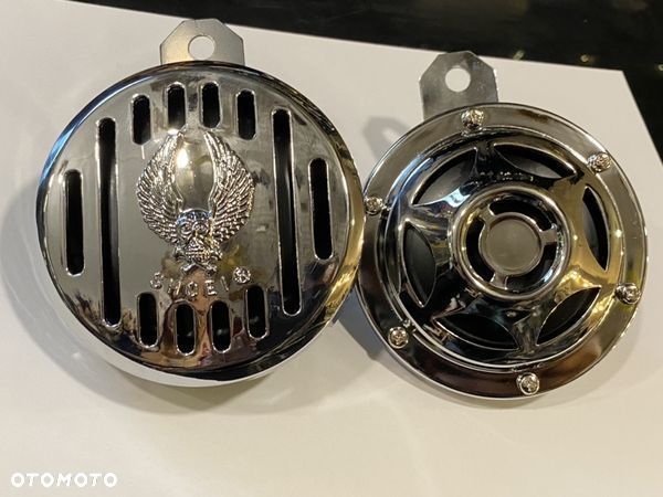 Klakson motocyklowy chromowany 12v - 1