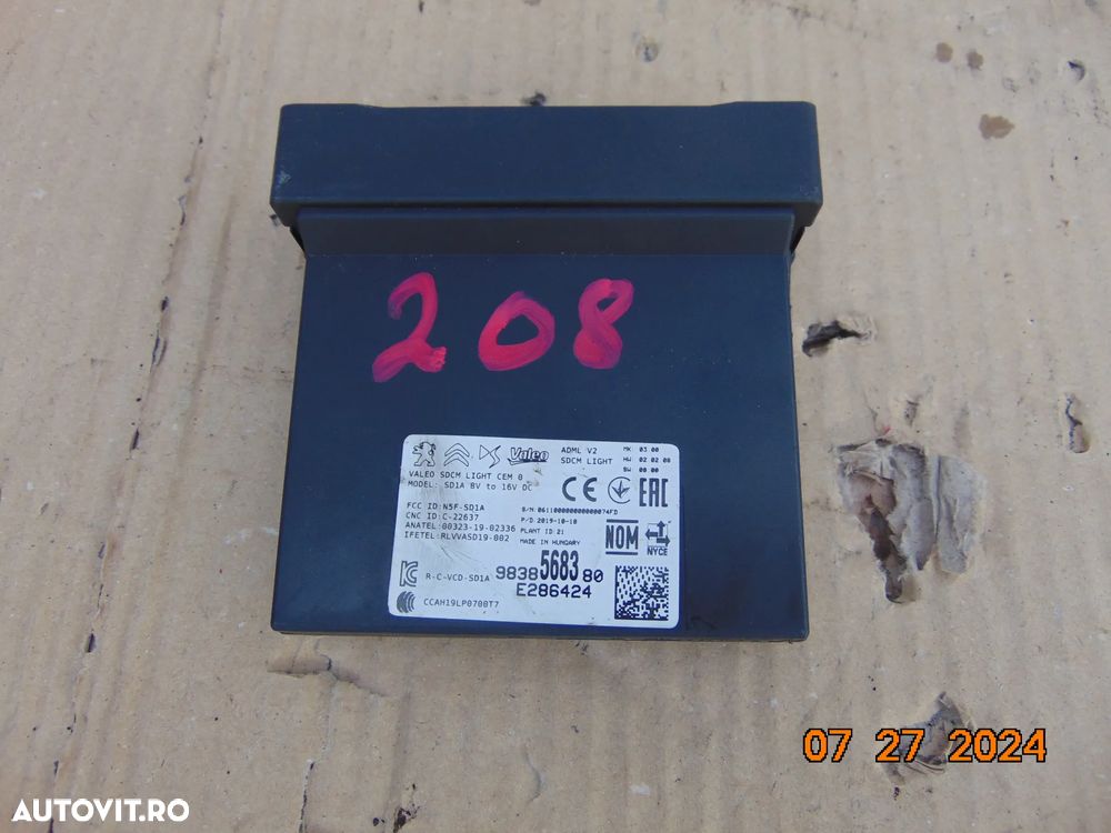 Modul confort Peugeot 208 dupa 2019 Opel corsa f cod 9838568380 - 2