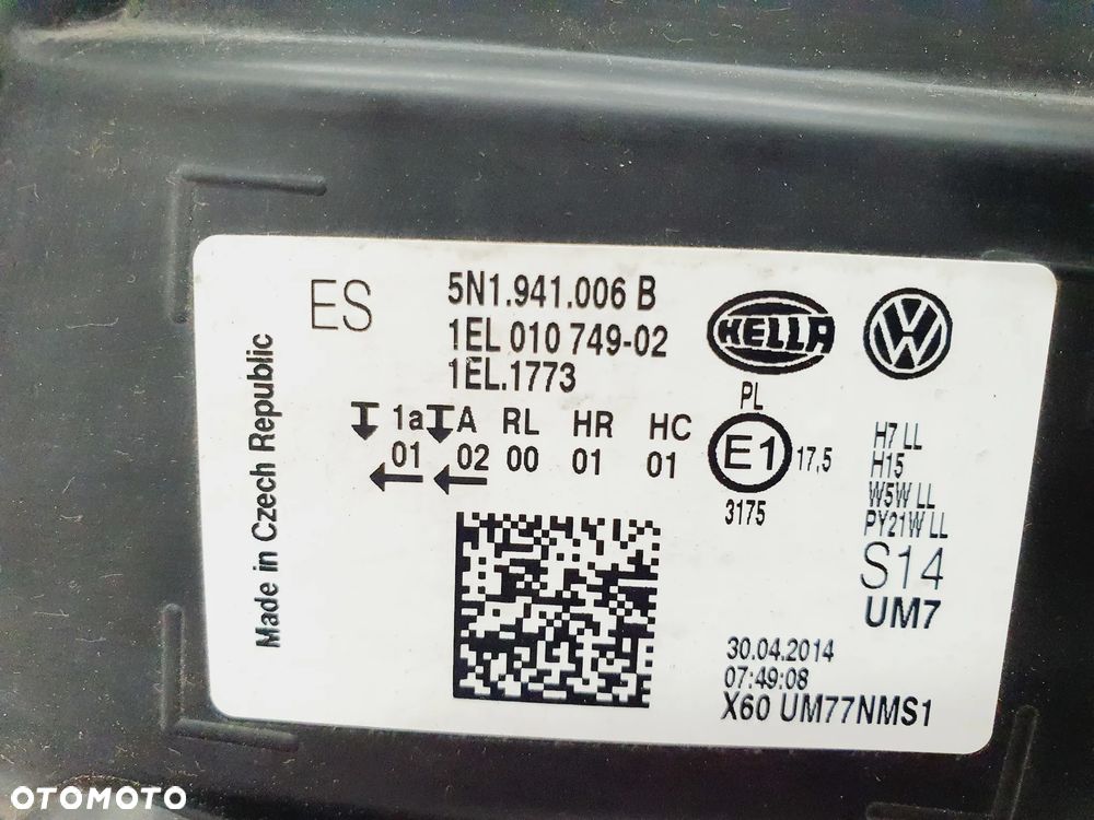 VW TIGUAN 5N LIFT 11-15 LAMPA PRAWA ZWYKŁA ORYGINAŁ EU!!! 5N1941006B - 7