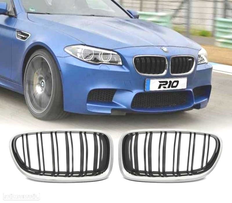 GRELHAS BMW F10 F11 10-16 LOOK M5 BLACK CROMADO - 1
