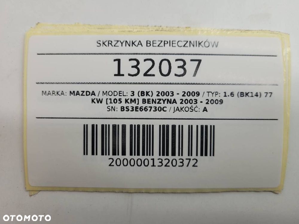 MODUŁ BSI SKRZYNKA BEZPIECZNIKÓW MAZDA 3 BK 1.6 BK14 105 KM BS3E66730C - 6