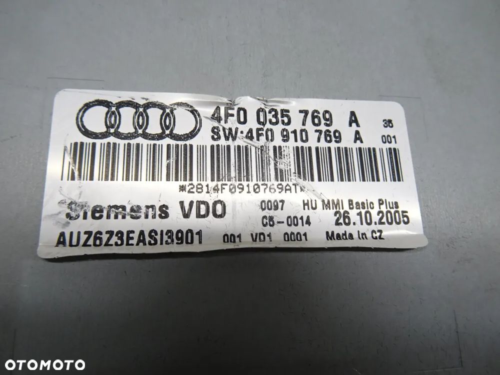 AUDI A6 C6 04-07 2.4 CZYTNIK NAWIGACJI CD 4F0035769A - 4
