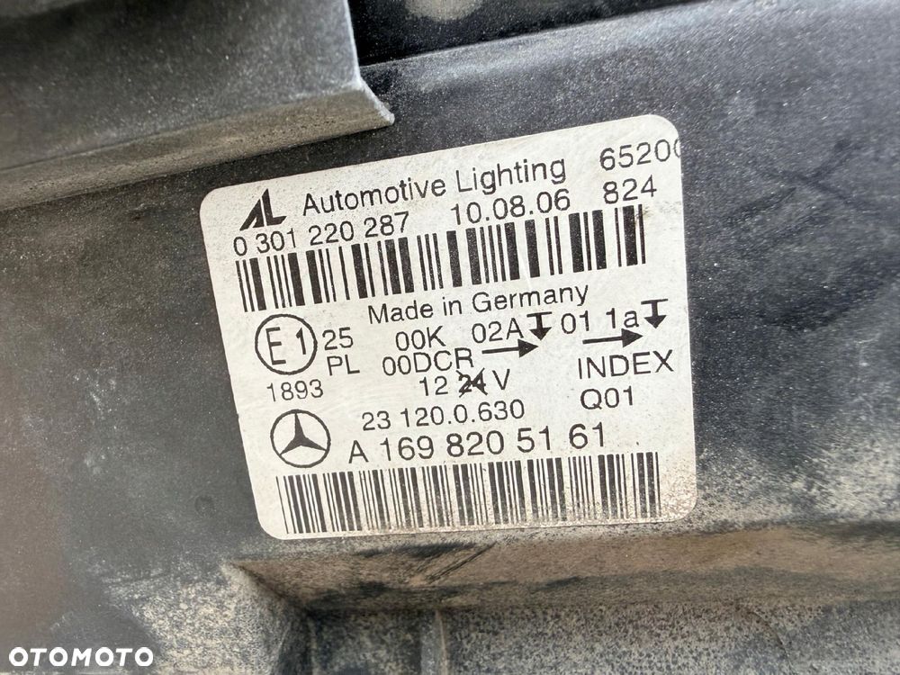 Lampa przednia MERCEDES B KLASA W245 XENON KOMPLET EUROPA ORYGINALNE AL - 9