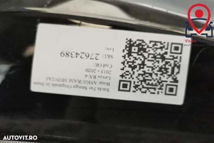 Sticla Far Stanga Originala In Stare Buna ASIGURAM MONTAJ Lexus  RX  4 - 7