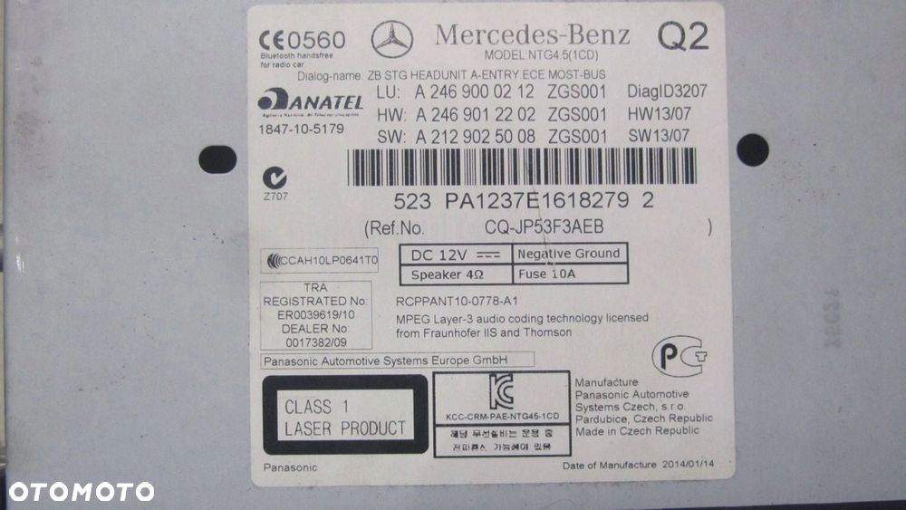 MERCEDES CLA W117 RADIO NAWIGACJA A2469000212 12- - 8