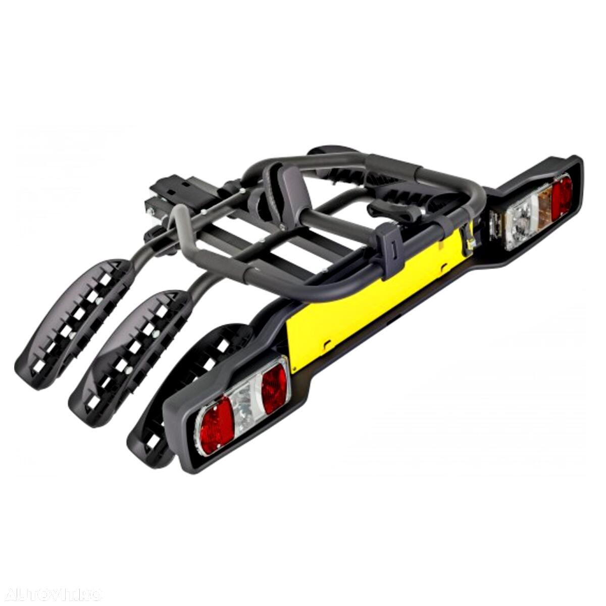 Suport 3 biciclete Peruzzo Siena 669/3N cu prindere pe carligul de remorcare, Negru - 4