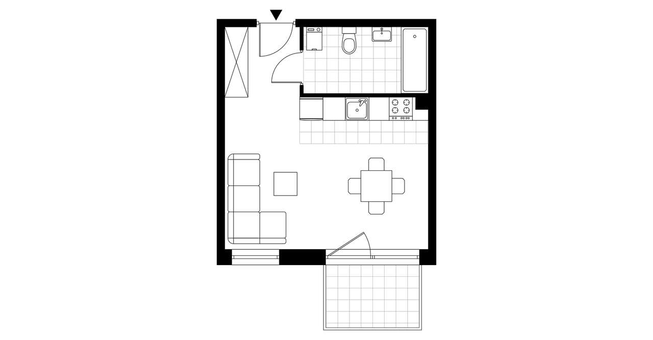 1-pokojowe mieszkanie 28m2 + balkon Bez Prowizji - Pełny obrazek: 3/7