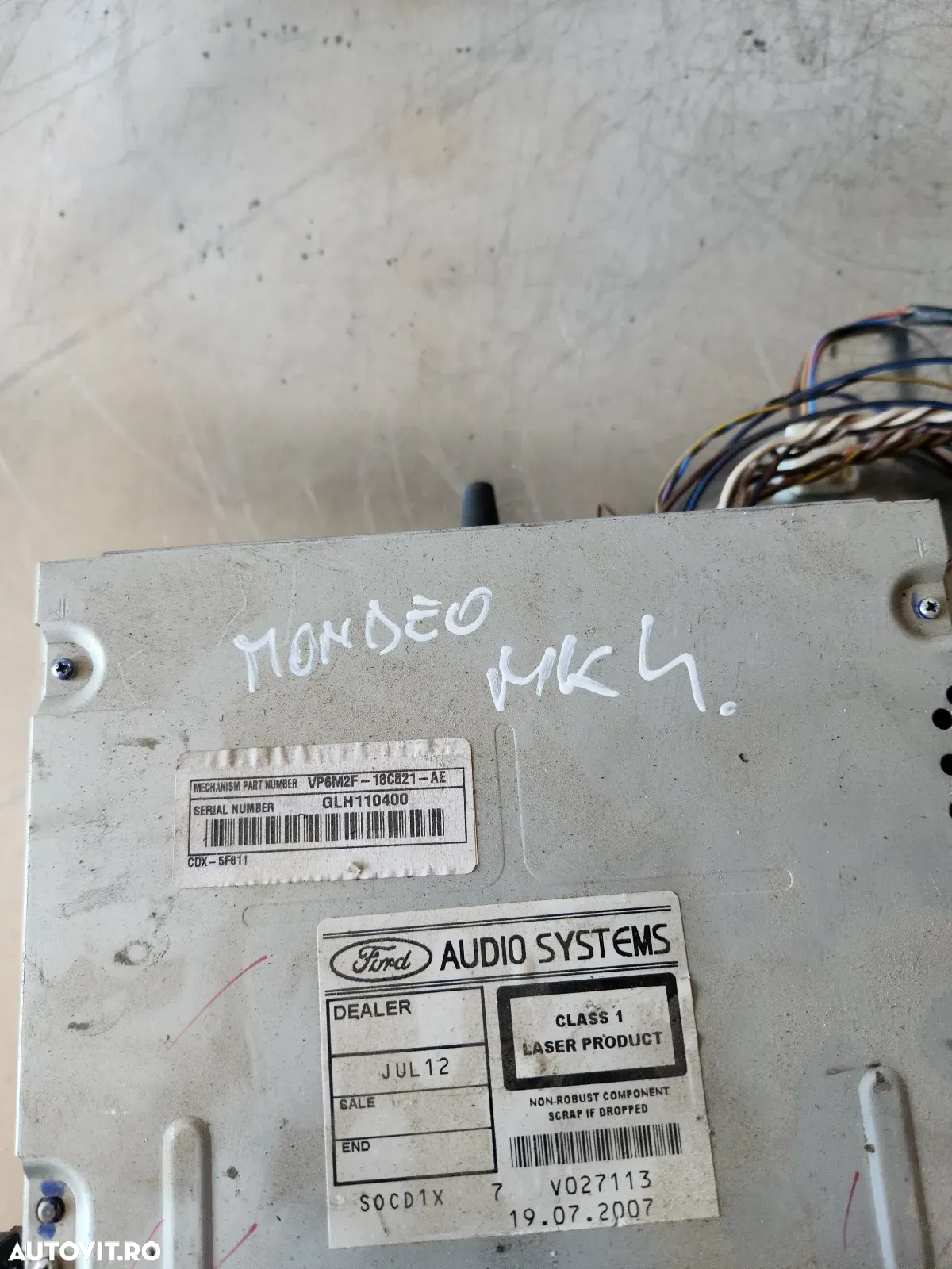 Radio Cd Cd Player Ford Mondeo Mk4 S Max C Max Dupa 2008 Cod VP6M2F-18C821-AE - 9