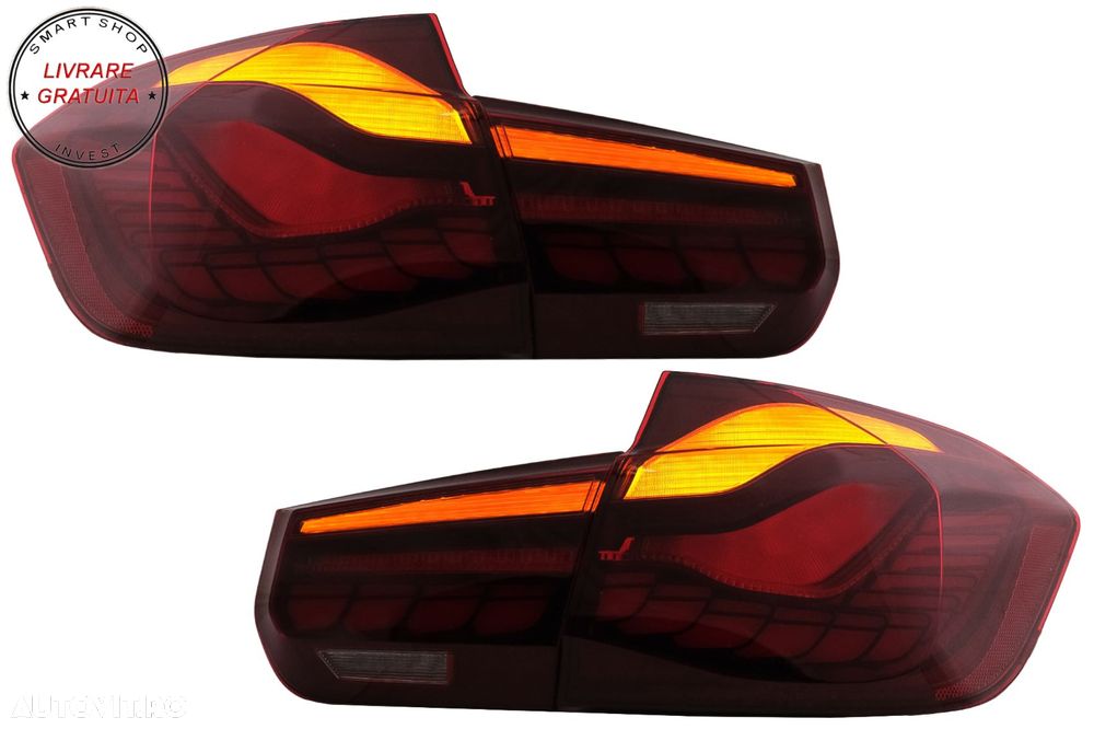 Stopuri OLED BMW Seria 3 F30 (2011-2019) F35 F80 Rosu Clar M4 Design cu Semnal Din- livrare gratuita - 14