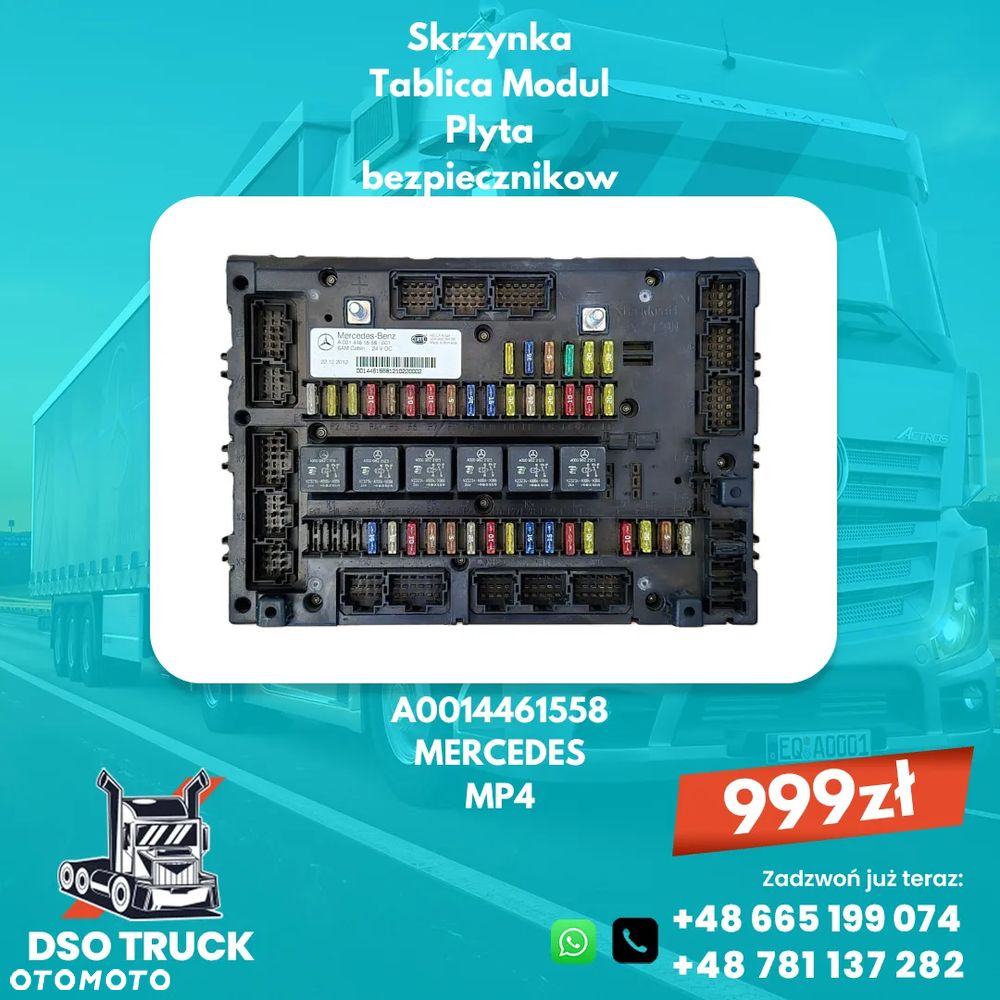 A0014461458 A0014461558 Skrzynka Tablica Modul Plyta bezpiecznikow MERCEDES MP4 - 4