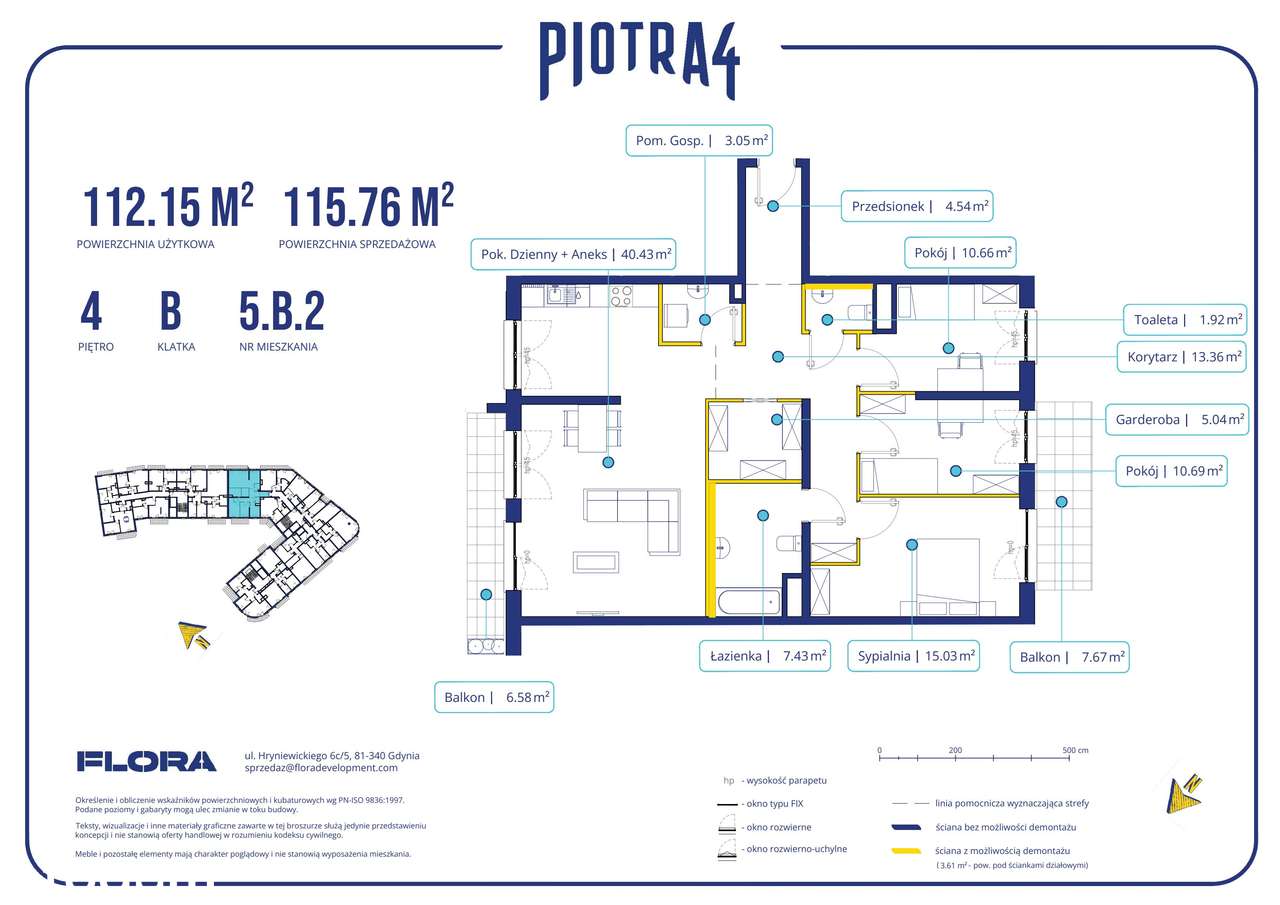 4-pokojowe mieszkanie 112m2 + 2 balkony - Pełny obrazek: 2/11