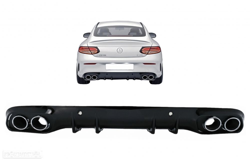 Difusor com Ponteiras Mercedes C C205 A205 (2014 a 2019) Look 43 AMG - 11