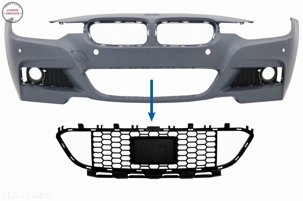 Grila central inferioara compatibila cu BMW 3 Series F30 F31 M-Tech (2011-2019) cu- livrare gratuita - 1