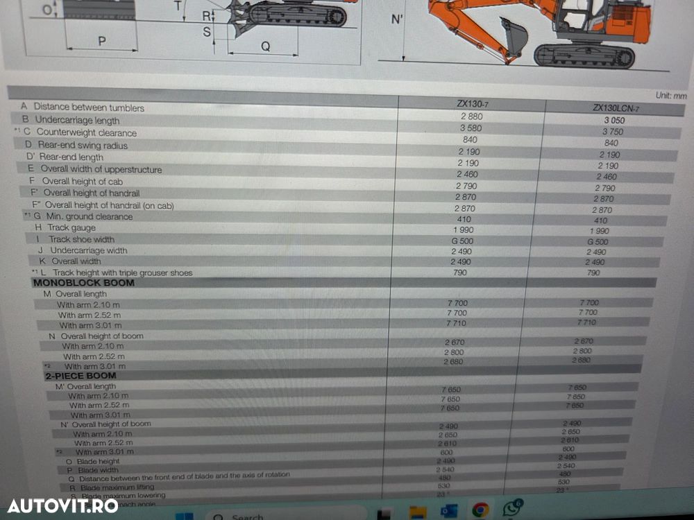 Hitachi ZX135-7, NOU, 2025, COMPACT-rotire gabarit senile, LAMA NIVELARE, Adancime sapaare 6m, Inst picon, camera spate, camere laterale, Consum 6l/h, Masa operationala 16t, Cupa 1,2m latime, Ridica 9t, latime 2,49m, leasing 5 ani ,PROMOTIE 133.900 Eur+Tva - 31