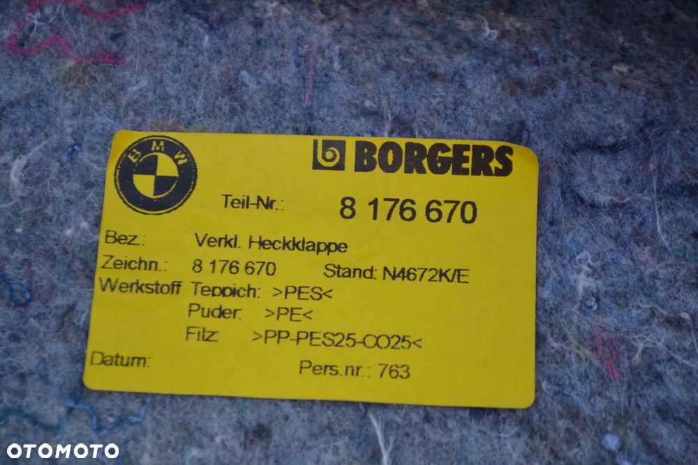 BMW E46 LIFT SEDAN TAPICERKA OSŁONA KLAPY BAGAZNIKA 8176670 - 3