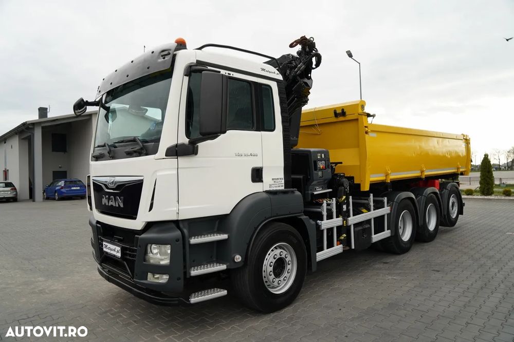 MAN TGS 32.400 / 8x4 / TRIDEM / BASCULATOR DUPLĂT / HIDRODECKER / BORDMATIC + HIAB 188 E-3D HDS / ROTATOR / PILOT / EURO 6 - 10