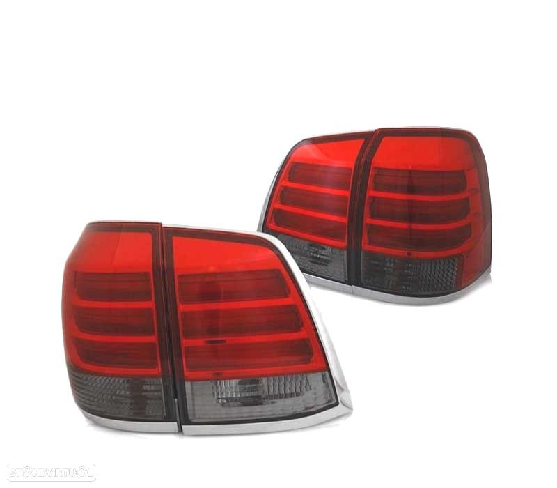FAROLINS TRASEIROS LED PARA TOYOTA LAND CRUISER FJ200 07-15 RED SMOKED VERMELHO FUMADO ESCURECIDO - 2