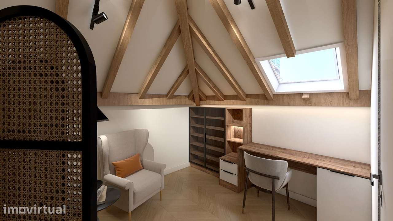 Apartamento T1 em Edifício Histórico com varanda no centro do Porto - Grande imagem: 5/8
