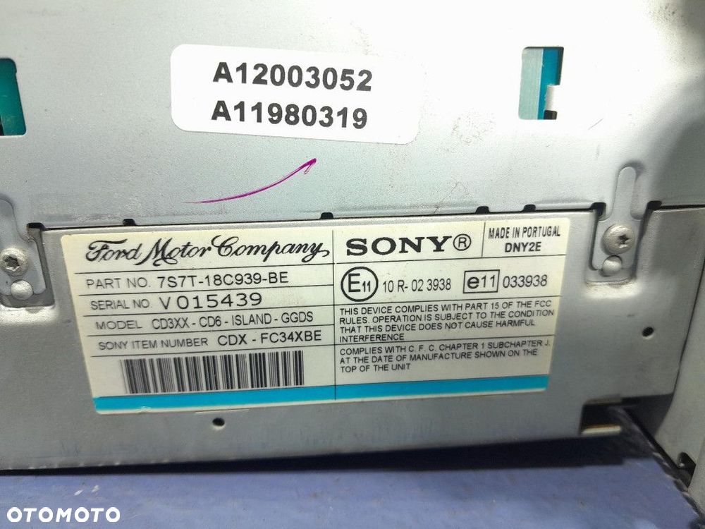 FORD MONDEO MK4 RADIO ODTWARZACZ CD 7S7T-18C939-BE - 9