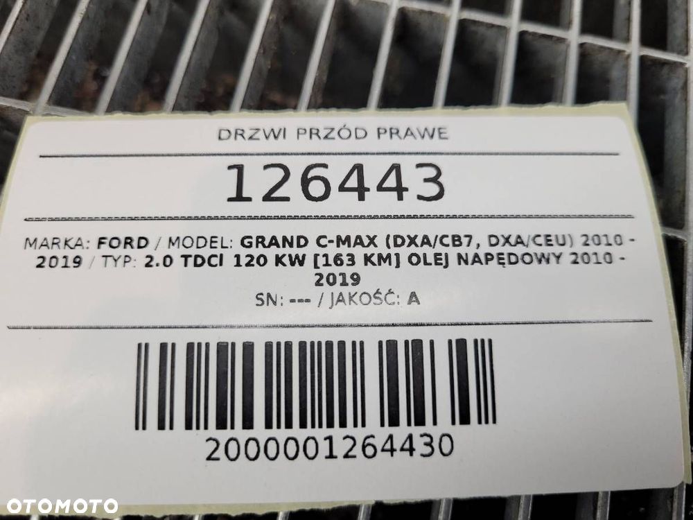 DRZWI PRZÓD PRZEDNIE PRAWE KOMPLETNE FORD GRAND C-MAX MK2 AK5CWWA - 12