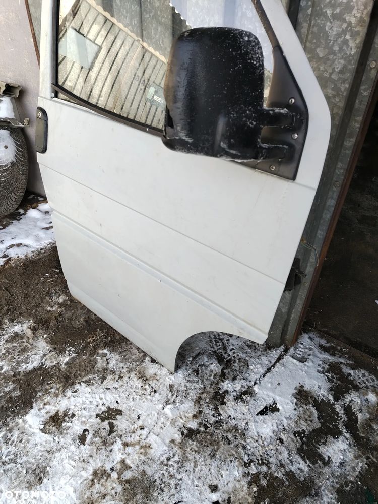 VW T4 DRZWI PRZEDNIE PRAWE SZARE LL7D KOMPLETNE Z LUSTERKIEM - 2