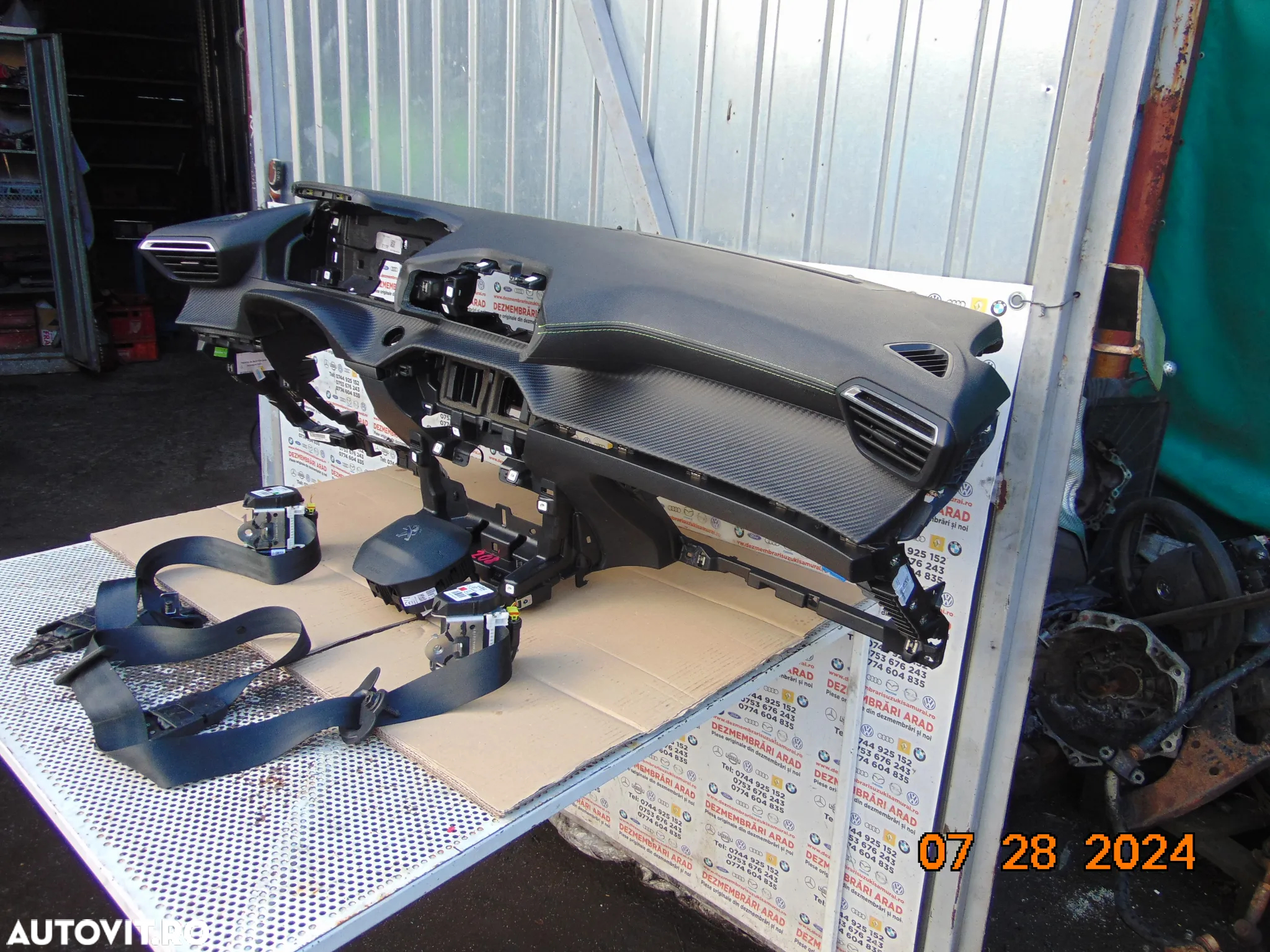 Plansa bord Peugeot 208 dupa 2019 kit plansa bord airbag sofer pasager centuri fata stanga dreapta - 2