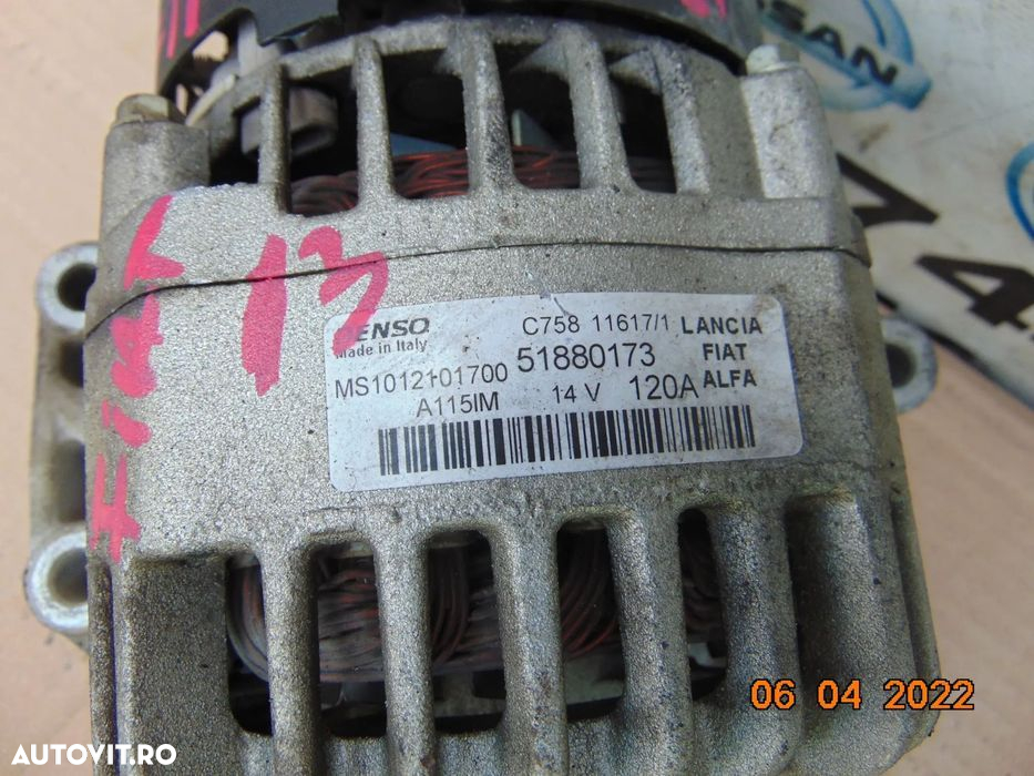 Alternator Fiat 1.3 500 alfa romeo doblo mito citroen  peugeot 1.3 lan - 2