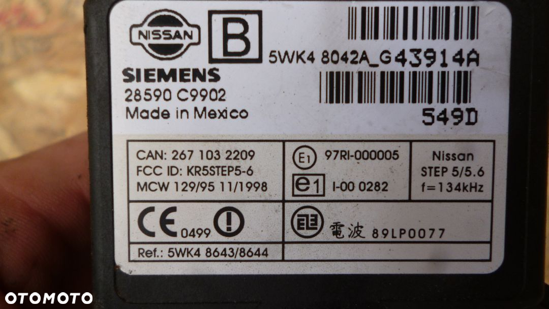 nissan murano z50 3.5 v6 immo zestaw startowy - 4